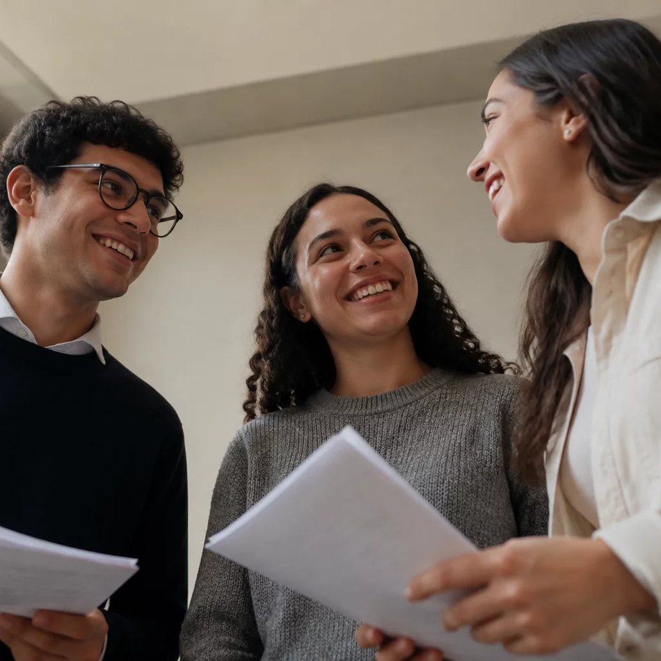 Roda de participantes com folhas na mão, comentando o que acabou de ser dito